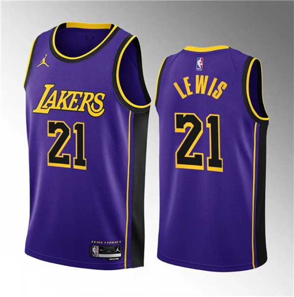 Men%27s Los Angeles Lakers #21 Maxwell Lewis Purple 2023 Draft Statement Edition Stitched Basketball Jersey Dzhi->los angeles lakers->NBA Jersey